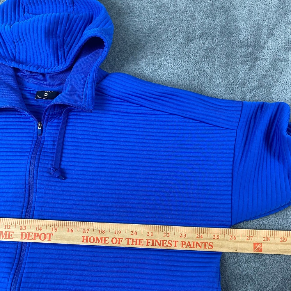 Nike Womens XL Full Zip Hoodie Blue Ribbed Dri-Fit Textured Sportswear Jacket - Picture 12 of 13